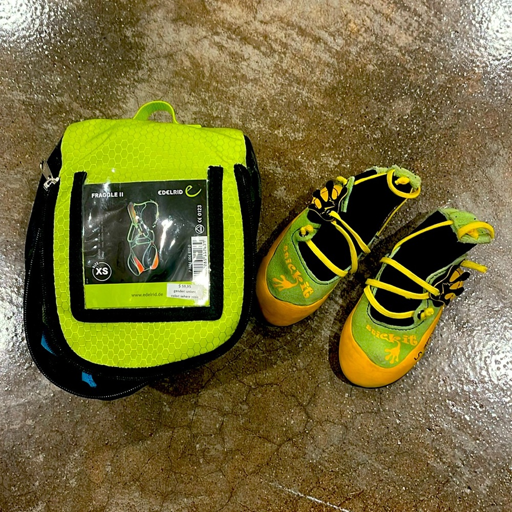 EDELRID FRAGGLE II CLIMBING HARNESS sz XS